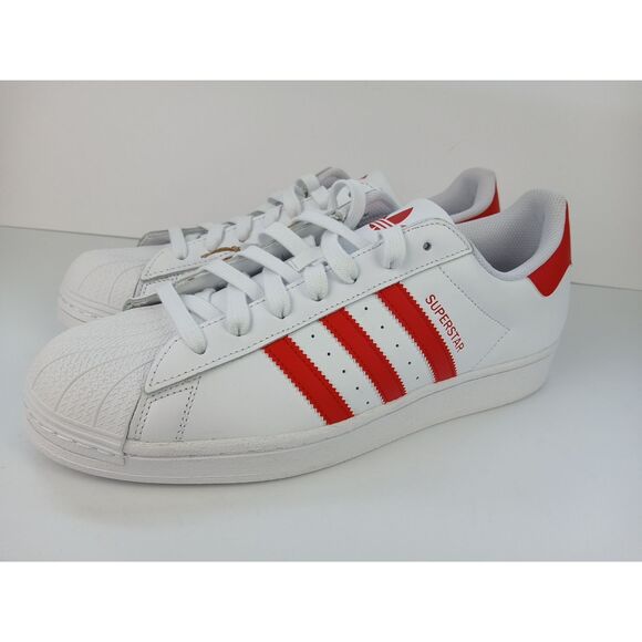 Adidas Superstar Men's Size US 12 Athletic Shoes White/Red Sneakers IG9367 New
